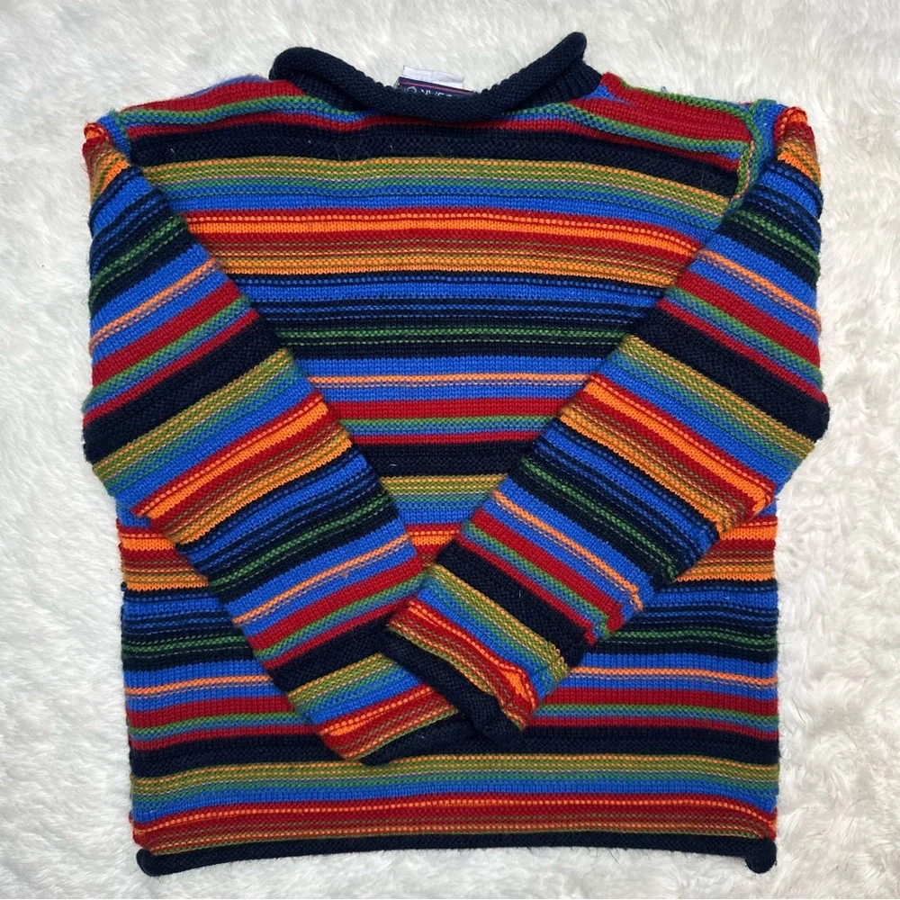 Rugged Bear Vintage Sweater Colourful Stripes Size 4 - Picture 7 of 16